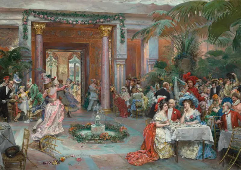 Maskenball im Ritz Hotel, Paris von Raimundo de Madrazo y Garreta