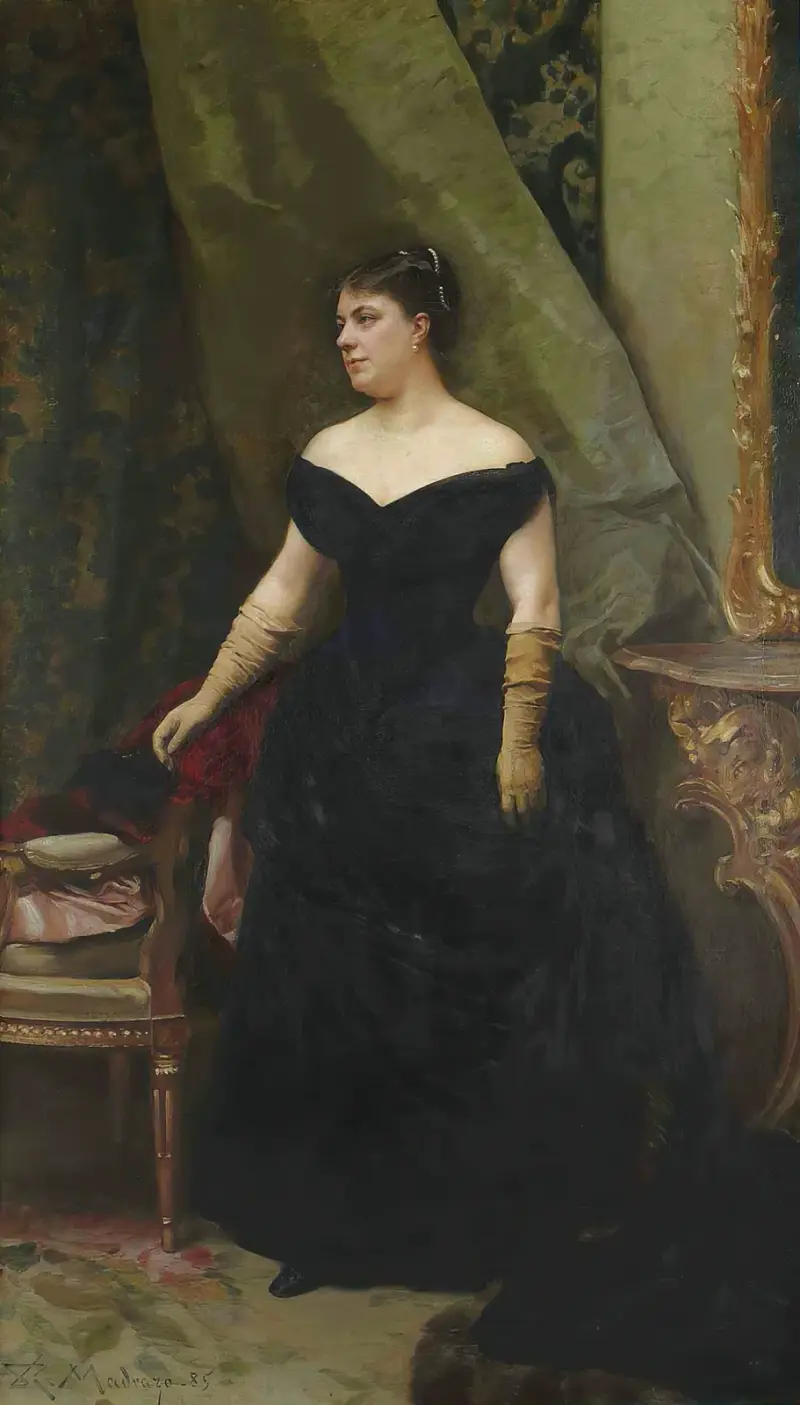 Portrait de madame Isaac Hirsch Kann, née Koenigswarter av Raimundo de Madrazo y Garreta