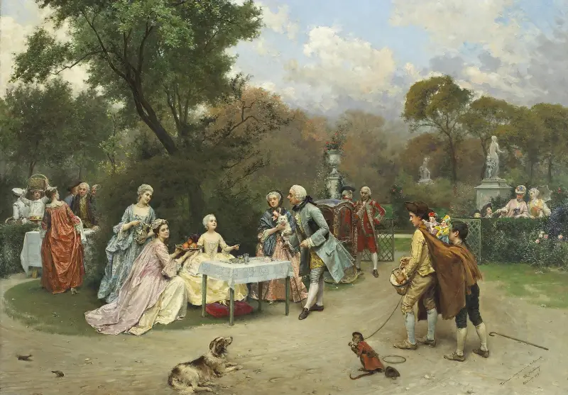 Księżniczka w ogrodach Wersalu, Raimundo de Madrazo y Garreta