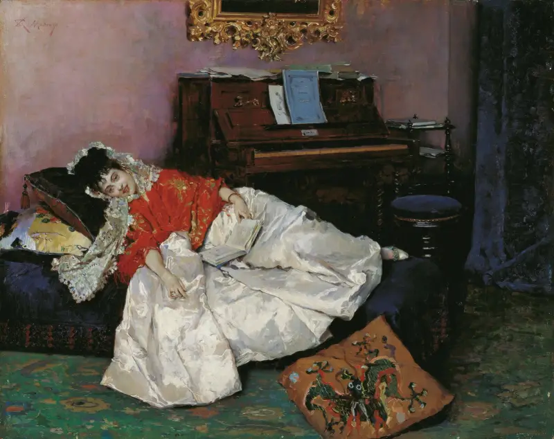 Die Lesende (Aline Masson) von Raimundo de Madrazo y Garreta