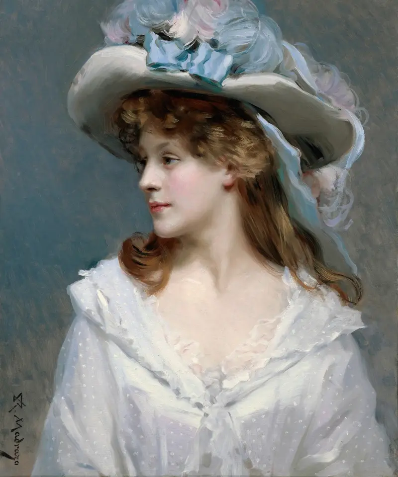 Woman In White av Raimundo de Madrazo y Garreta