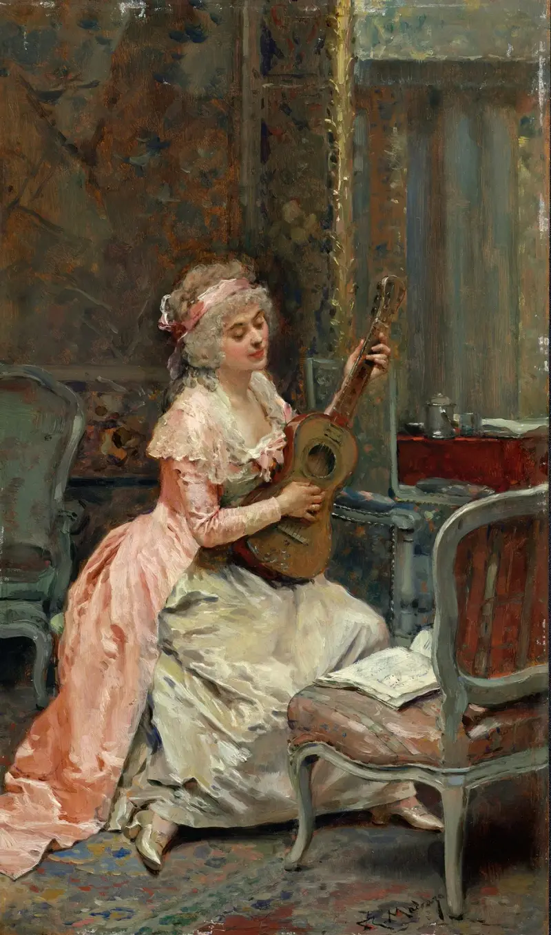 Woman With A Guitar av Raimundo de Madrazo y Garreta