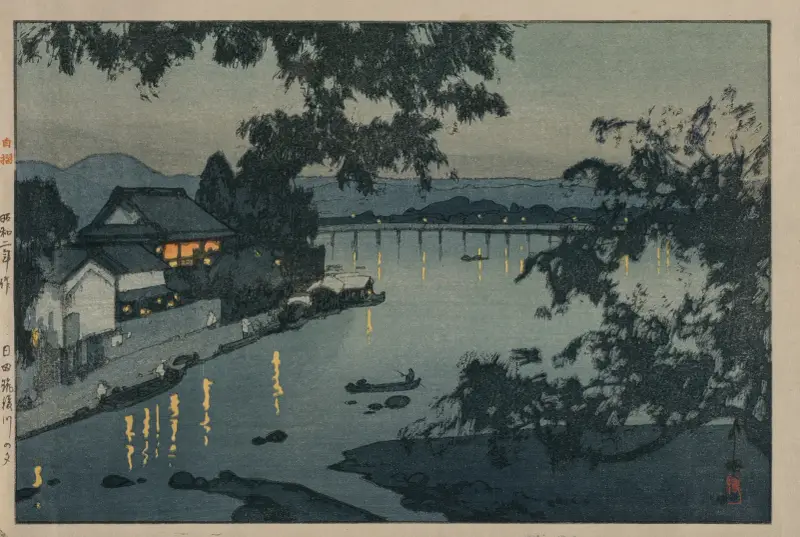 Abend am Chikugo-Fluss von Yoshida Hiroshi