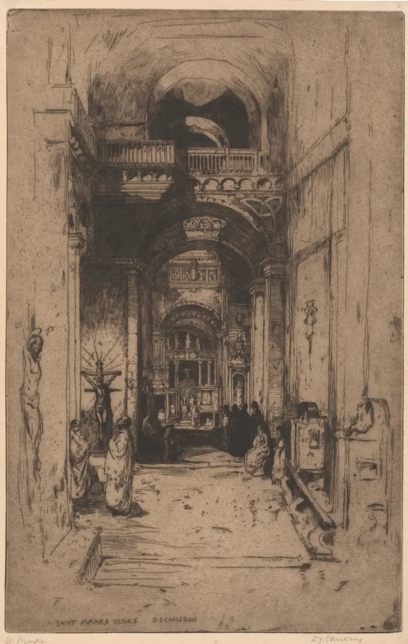 St. Mark’s Place, Venice av David Young Cameron