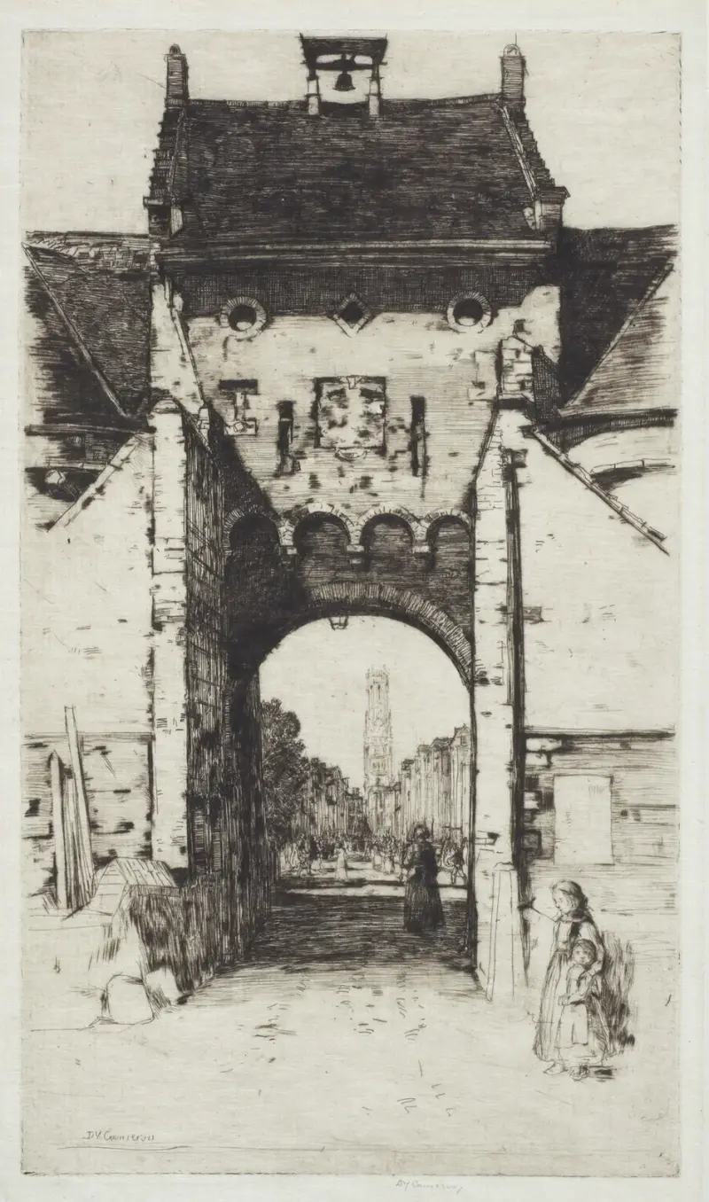 The Gateway of Bruges av David Young Cameron