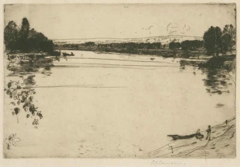 The Tweed at Coldstream av David Young Cameron