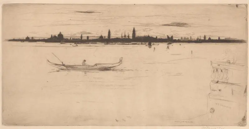 Venedig från Lido av David Young Cameron
