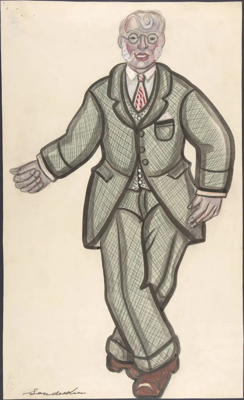 Man in a checkered suit av Sergey Yurievich Sudeikin