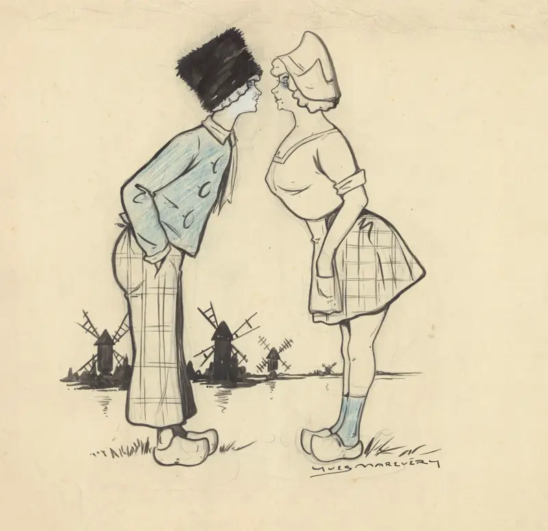 Alice de Tender et Yvonne Harnold dans ‘Les moulins qui chantent’ de Frantz Fonson et Fernand Wicheler av Yves Marevéry