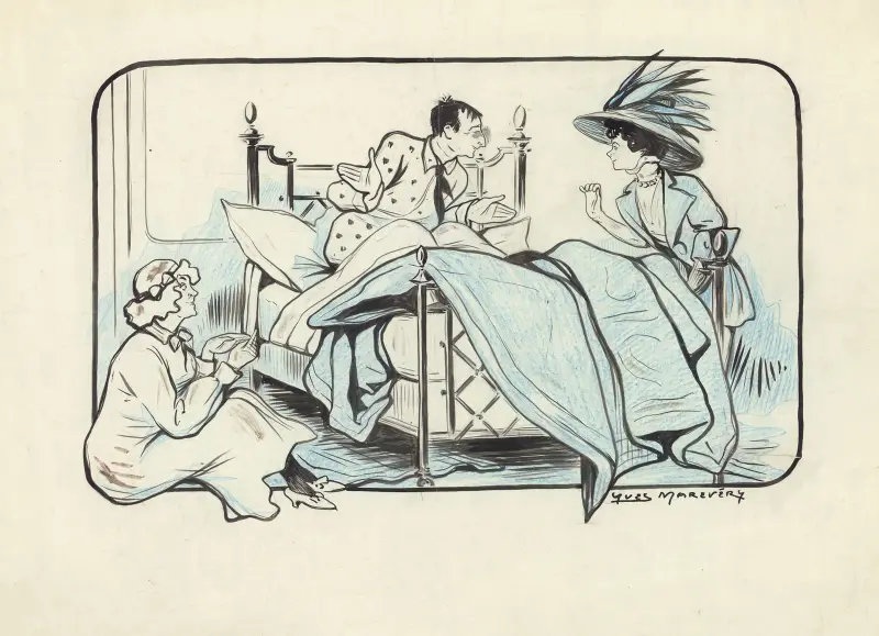 Armande Cassive, Marcel Simon et Suzanne Carlix dans ‘Occupe-toi d’Amélie’ de Georges Feydeau av Yves Marevéry