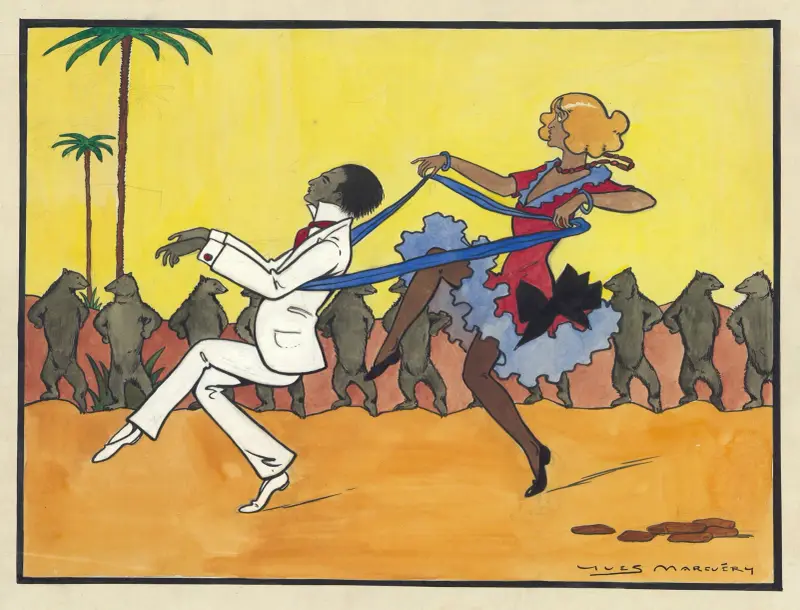 Gaby Deslys och Harry Pilcer i 'La revue de Marigny' av Michel Carré och André Barde av Yves Marevéry