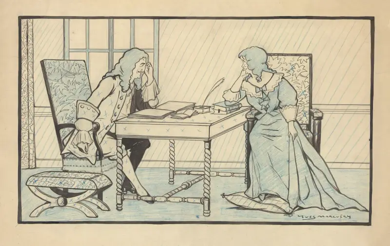 Georges Grand et Marie Leconte dans ‘Le ménage de Molière’ de Maurice Donnay av Yves Marevéry