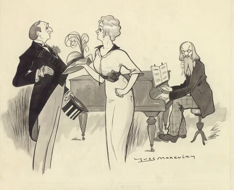 Lucien Rozenberg, Arlette Dorgère et Léon Lérand dans ‘Les honneurs de la guerre’ de Maurice Hennequin av Yves Marevéry
