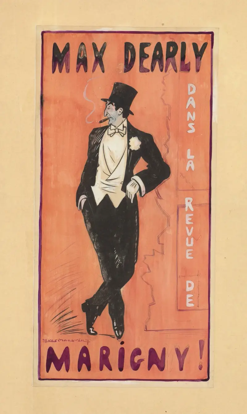 Max Dearly dansar i ‘La revue de Marigny’ av Gabriel Tommory och Maurice de Marsan av Yves Marevéry