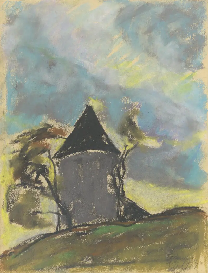 Landschaft mit Turm von Zolo Palugyay
