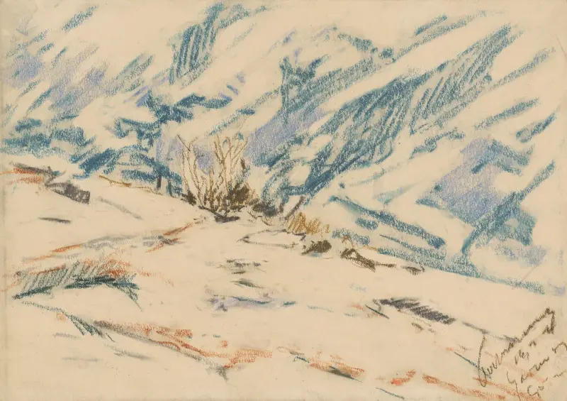 Snöig bergssluttning av Zolo Palugyay