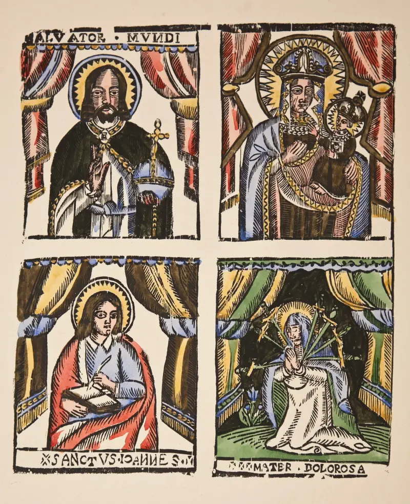 1. Salvator Mundi, 2. Our Lady of Częstochowa, 3. Saint John the Evangelist, 4. Mater Dolorosa av Zygmunt Łazarski