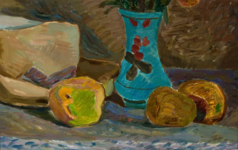 Blaue Blumenvase von Zygmunt Waliszewski