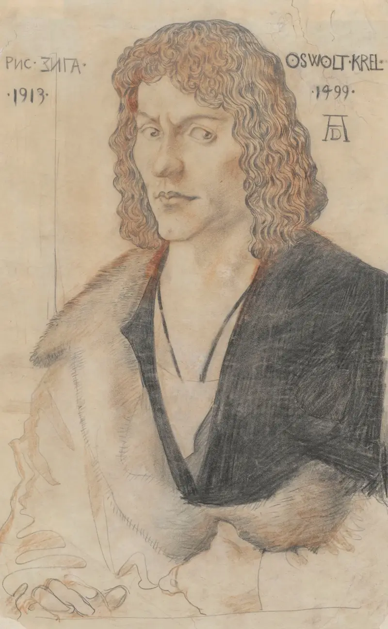 Portrait of Oswolt Krel, acc. to Dürer av Zygmunt Waliszewski
